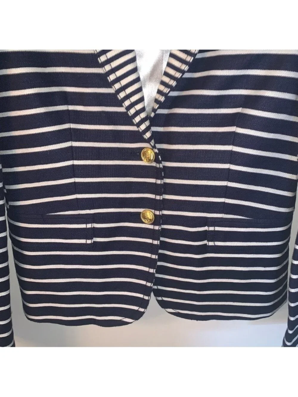 J.Crew Striped Schoolboy Blazer Blue White 4